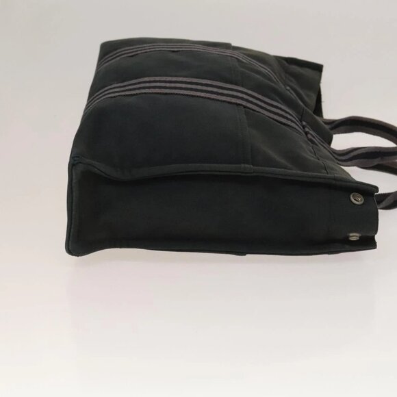 HERMES Fourre Tout MM Tote Bag Canvas 2Set Navy Black - Picture 4 of 16